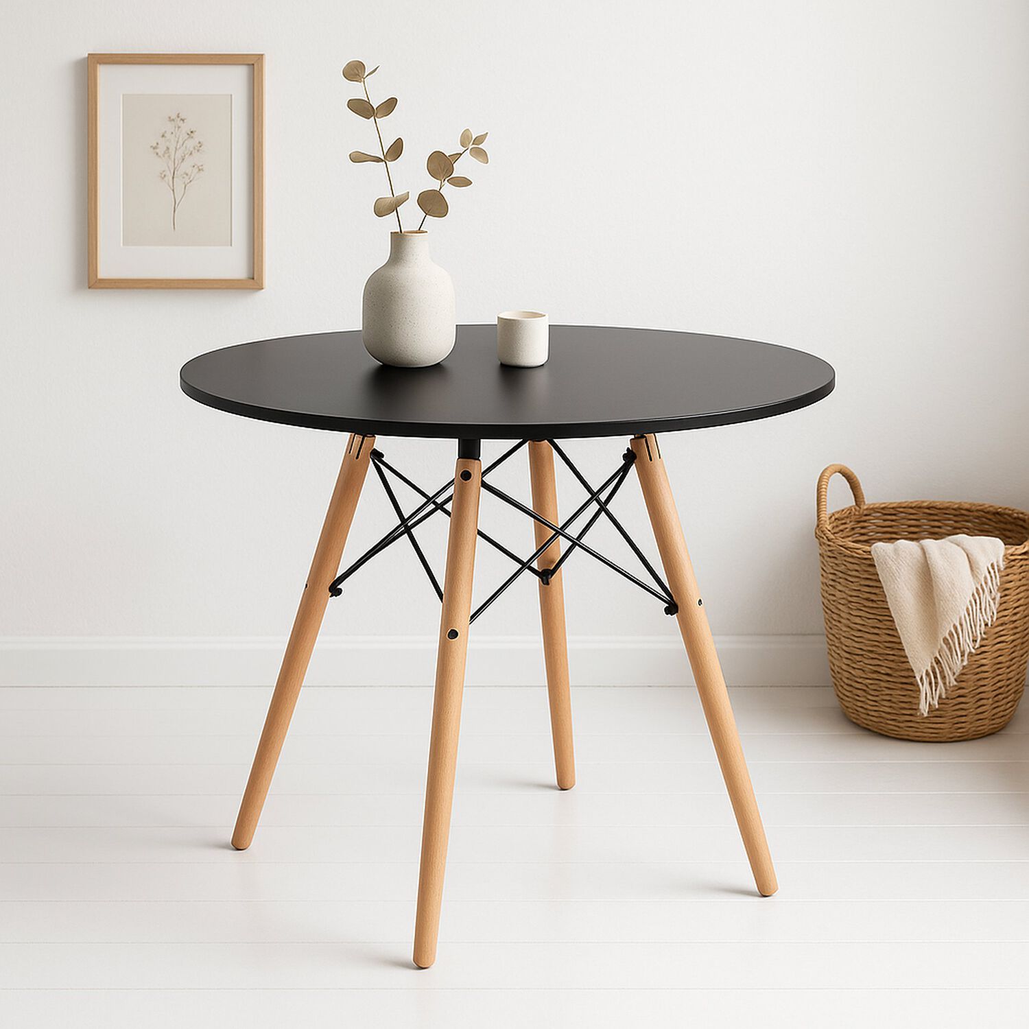 Mesa De Comedor Eames 100cm Redonda - Negra image number 1.0