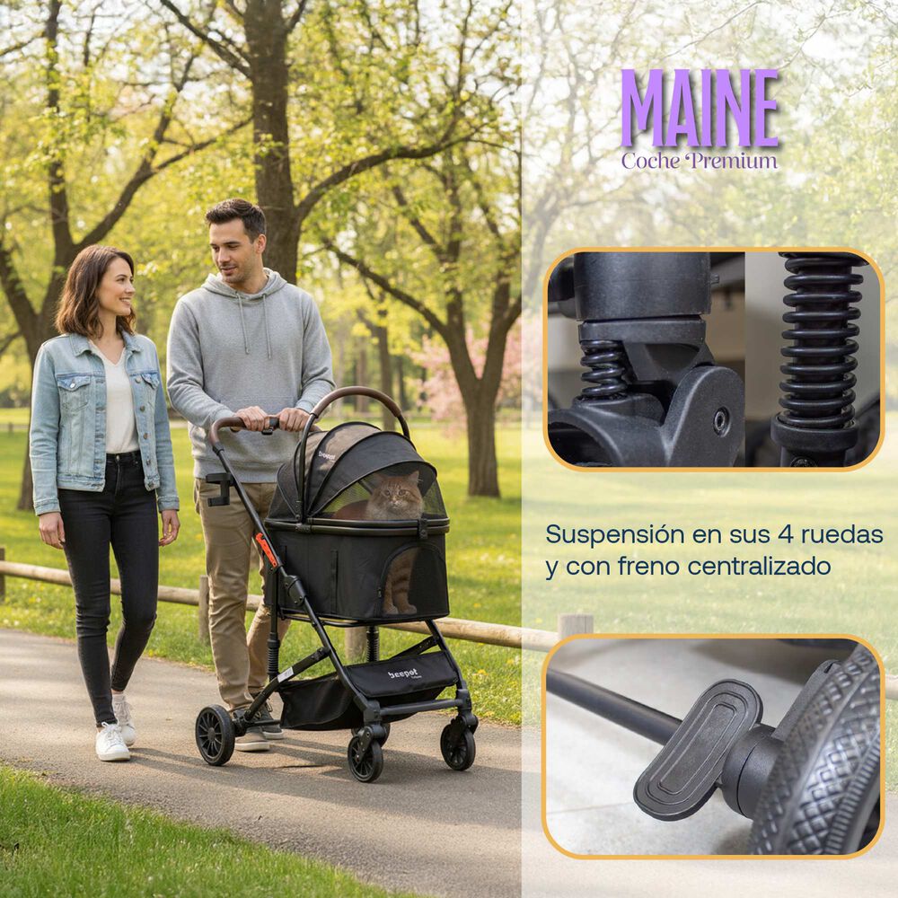 Coche Para Mascotas Premium Maine Negro image number 3.0