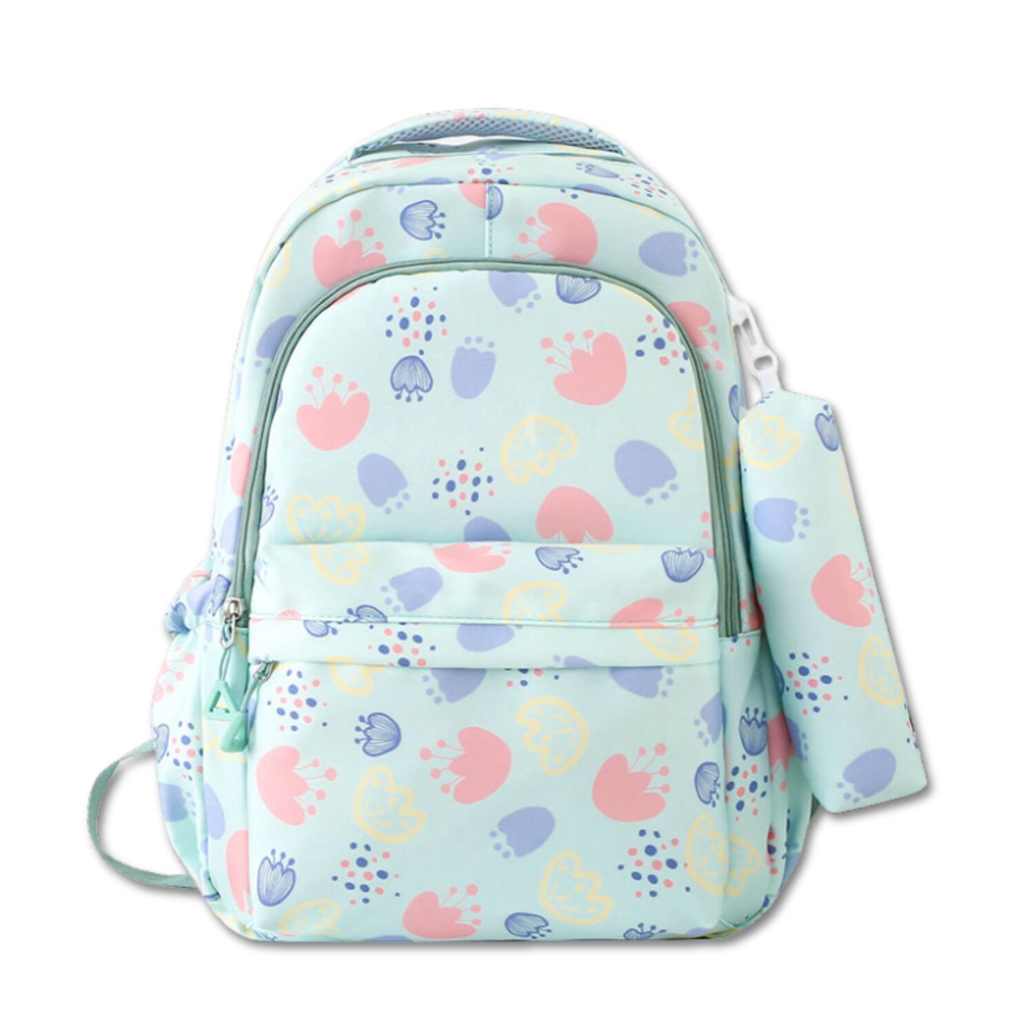 Mochila Escolar 46cm Dise&ntilde;o Floral Print Light Blue image number 0.0