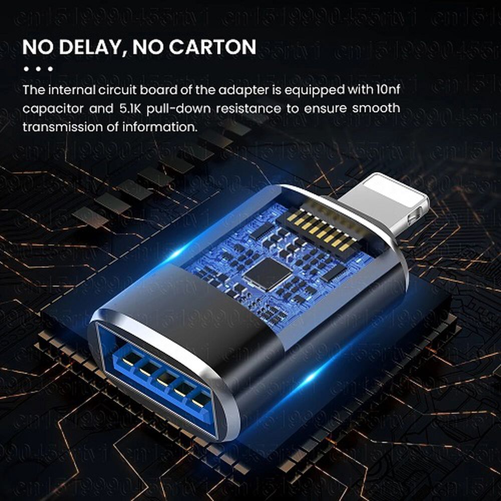 Adaptador Para Iphone Lightning A Usb 3.0 Otg De 8 Pines Macho A Usb Normal Conector Hembra image number 1.0