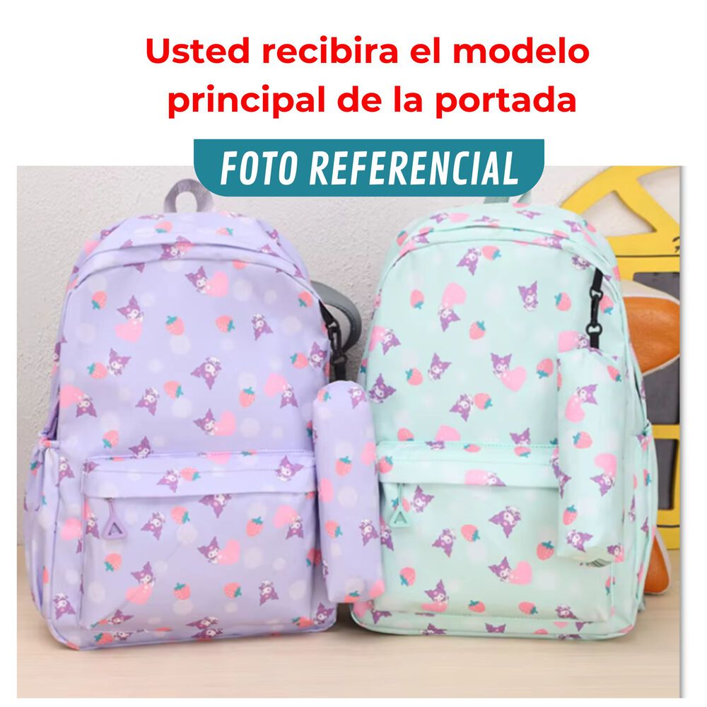 Mochila Kuromi Bolso Escolar Juvenil Sanrio Estilo Kawaii Purple image number 3.0