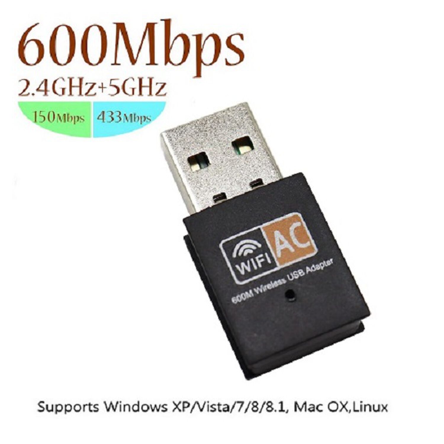 Adaptador Antena Wifi 600 Mbs 5g Modem Para Pc O Notebook Tarjeta De Red Inalambrico Usb image number 4.0