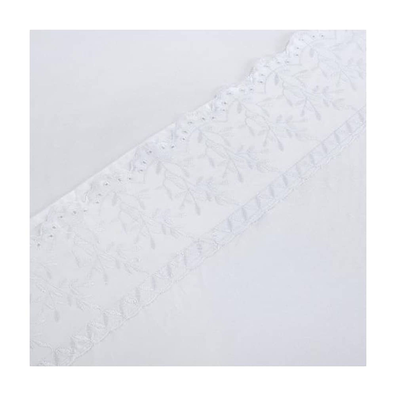 Sabana Andes Microfibra Broderie Blanco 2 Plaza image number 1.0