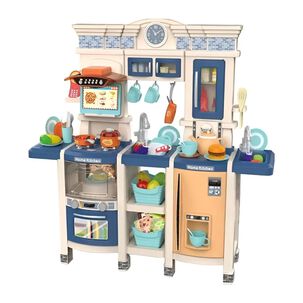 Juguete Set Cocina 108 Piezas 1mt Luz Sonido Azul Infantil