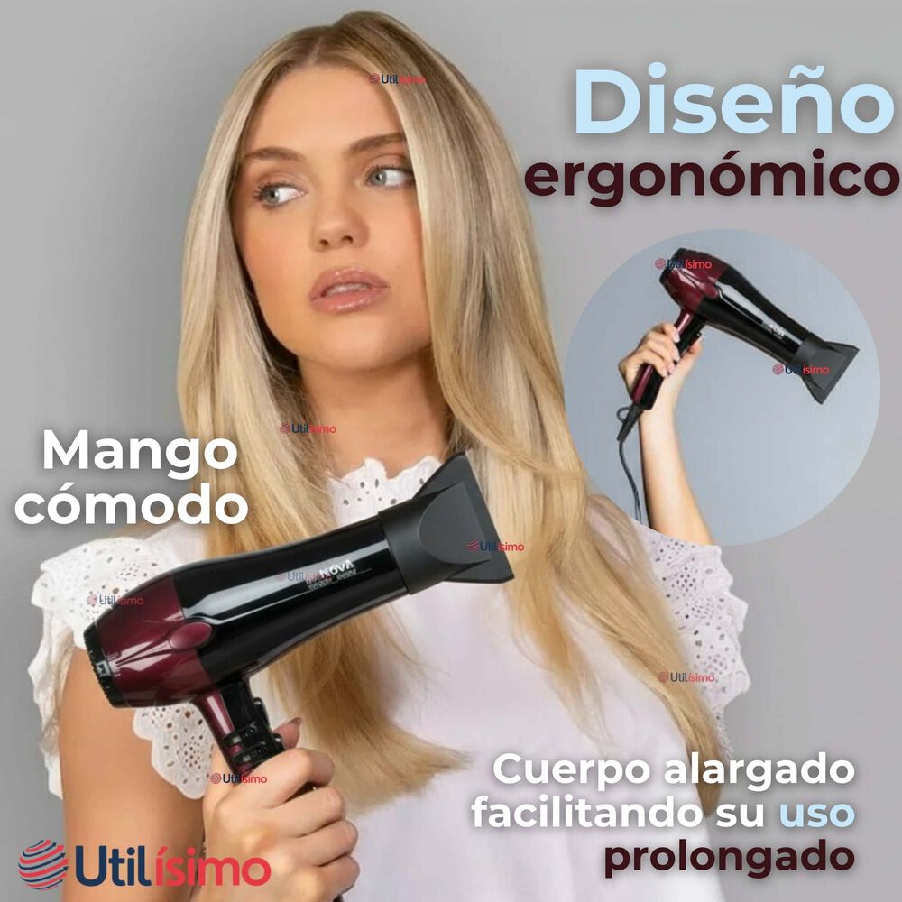 Secador De Pelo Alta Potencia Profesional 5000w Cabello Peluquer&iacute;a Rojo image number 4.0