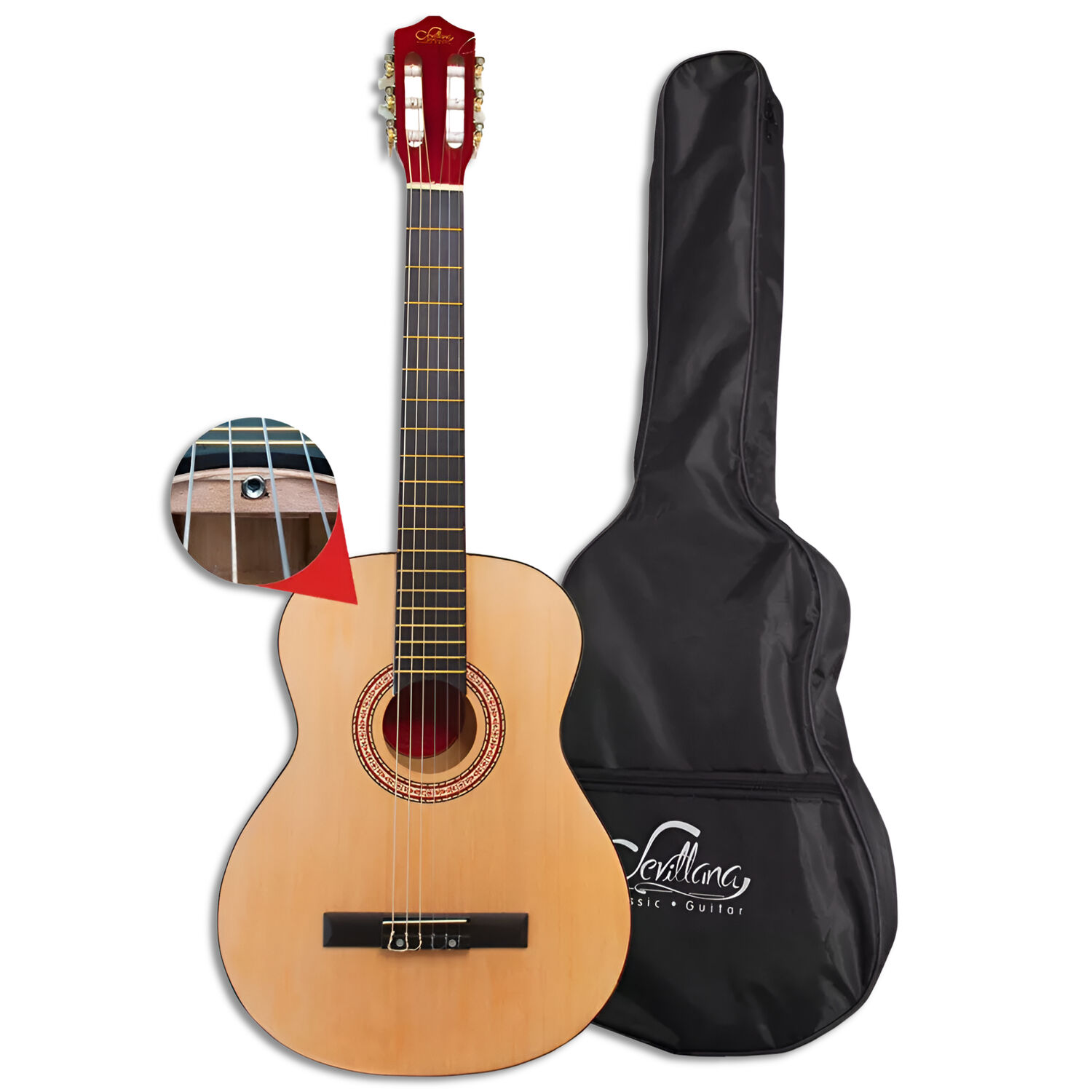 Guitarra Cl&aacute;sica Sevillana 39&rdquo; Natural Con Alma + Funda 8446 image number 1.0