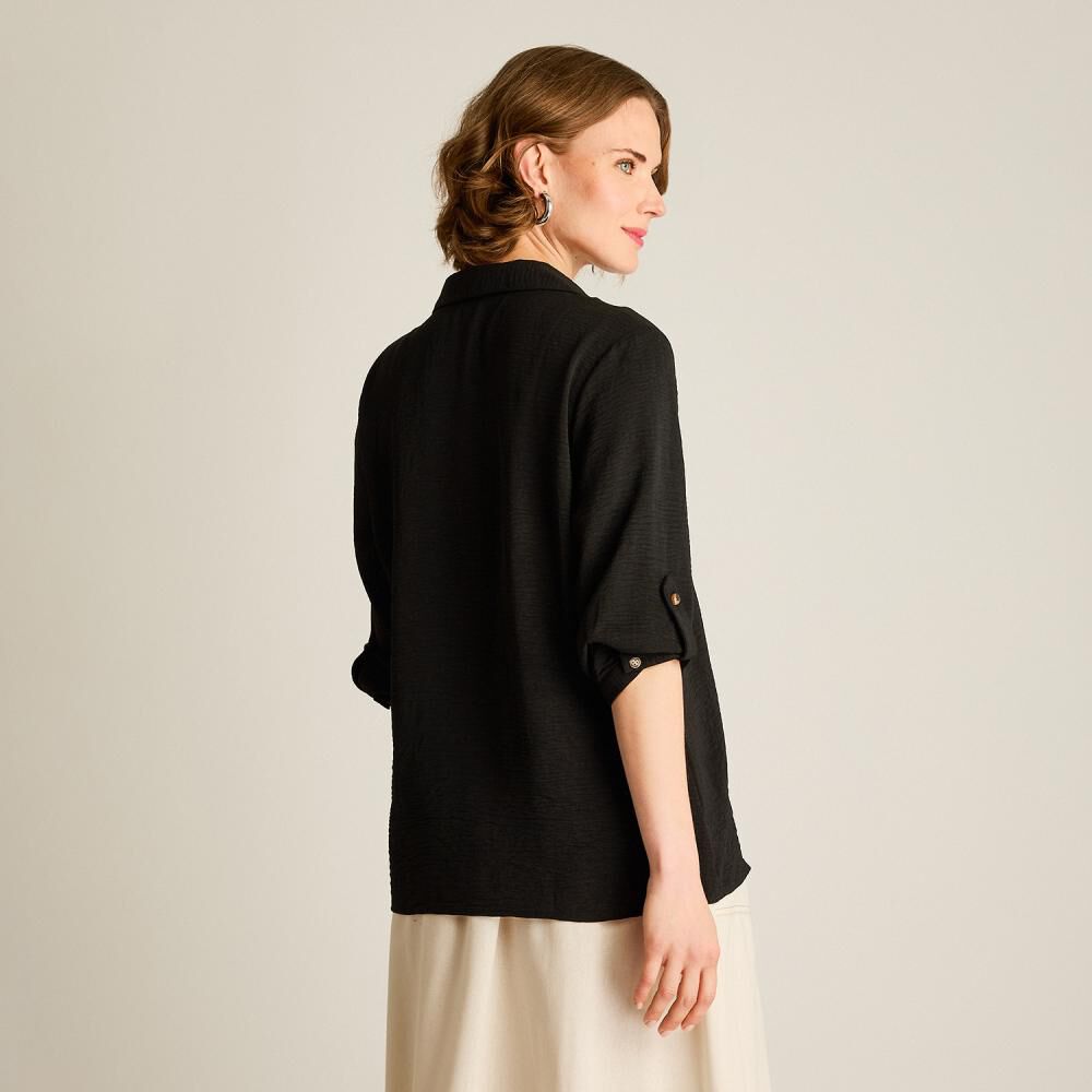 Blusa Manga 3/4 Cuello Camisero Mujer Lorenzo Di Pontti image number 2.0