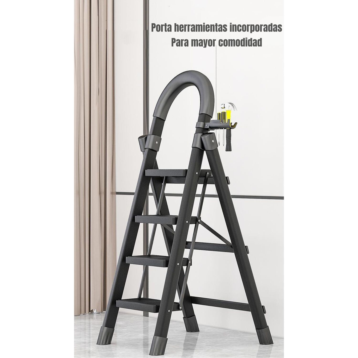 Escalera De Acero Plegable Con 5 Escalones By Lubabycas image number 2.0