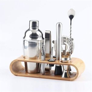 - Set Coctelero Bar + Utensilios 10 Pzs Acero Inoxidable