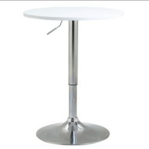 Mesa De Bar Altura Regulable 60 Cm Mdf Color Blanco