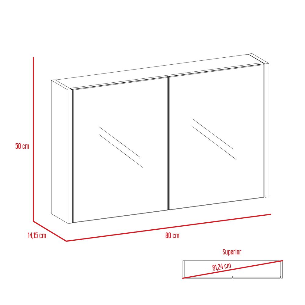 Botiquin 2 Puertas Con Espejo Fm-005c Caf&eacute; Claro image number 8.0