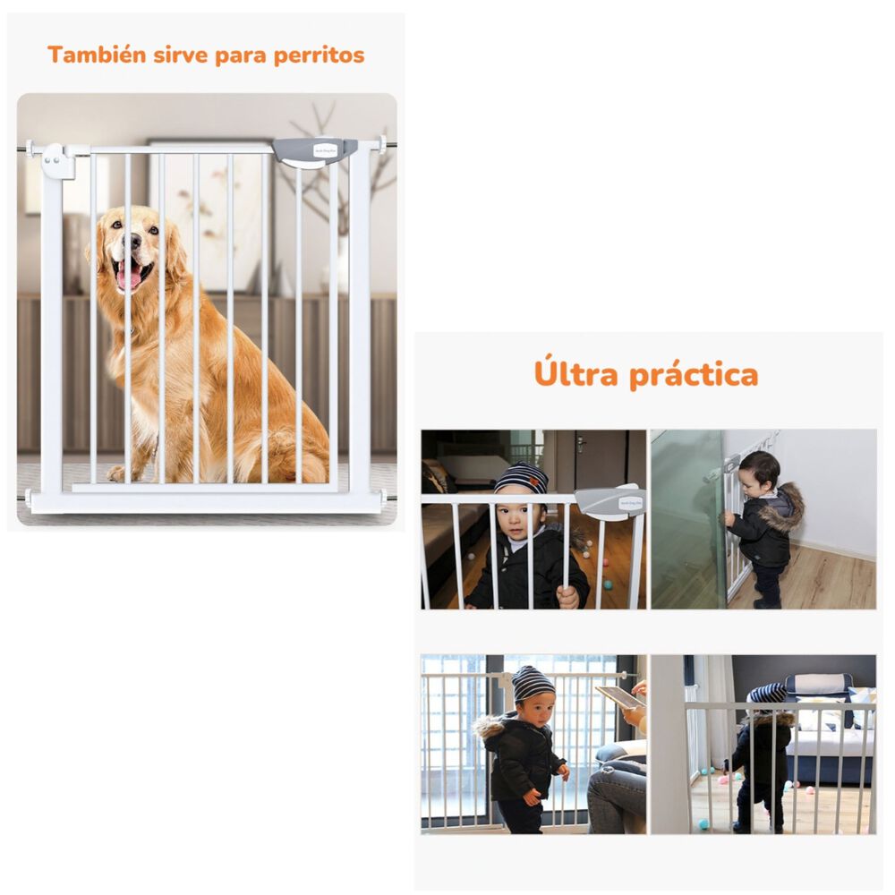 Puerta Seguridad Reja Expandible Bebé 77-102cm Lubabycas image number 4.0