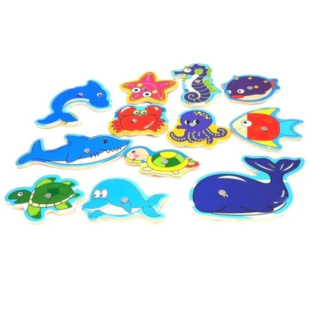Juego De Pesca De Madera Incluye 2 Cañas Para Niños De 23 Cm image number 3.0