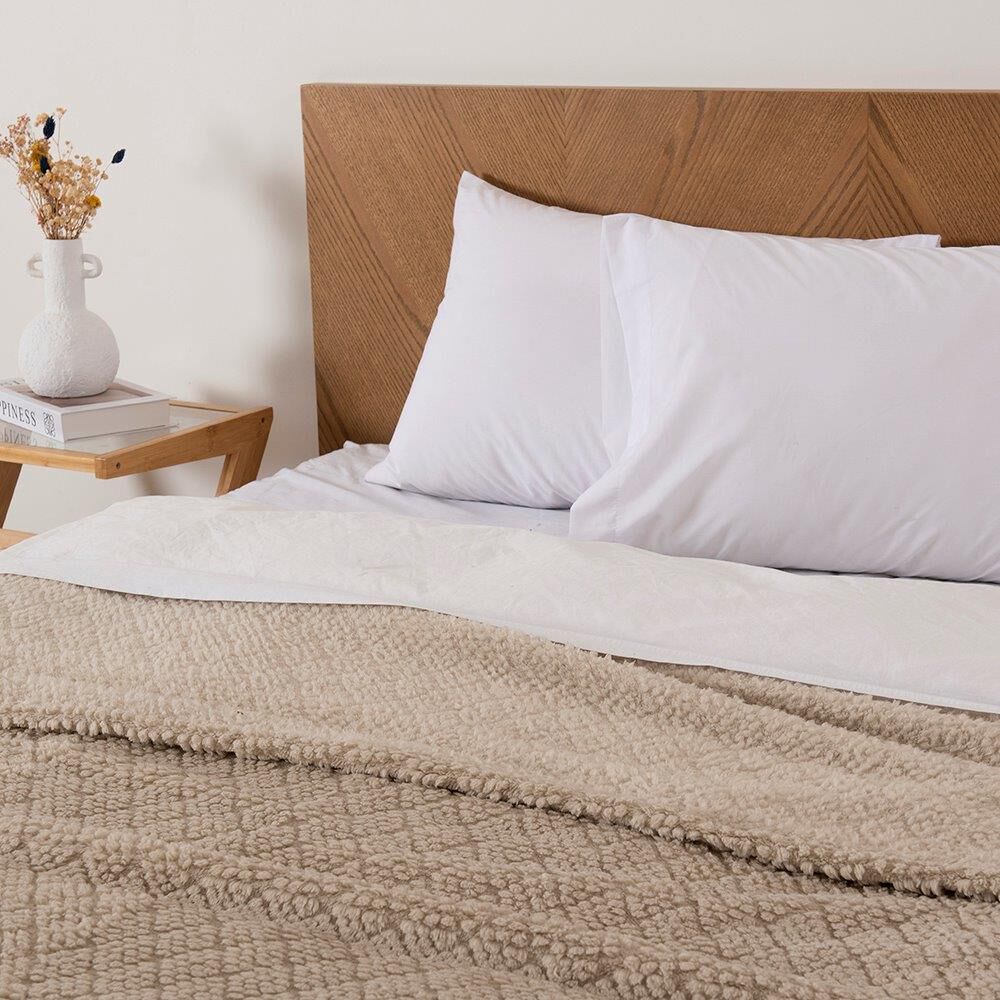 Frazada Jqd Sherpa Atlantic 2 Plazas Beige image number 2.0