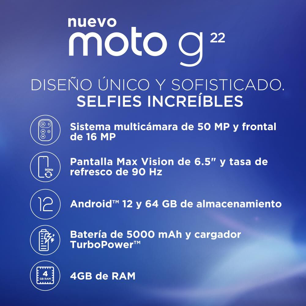 Smartphone Motorola Moto G22 / 64 GB / Liberado image number 10.0