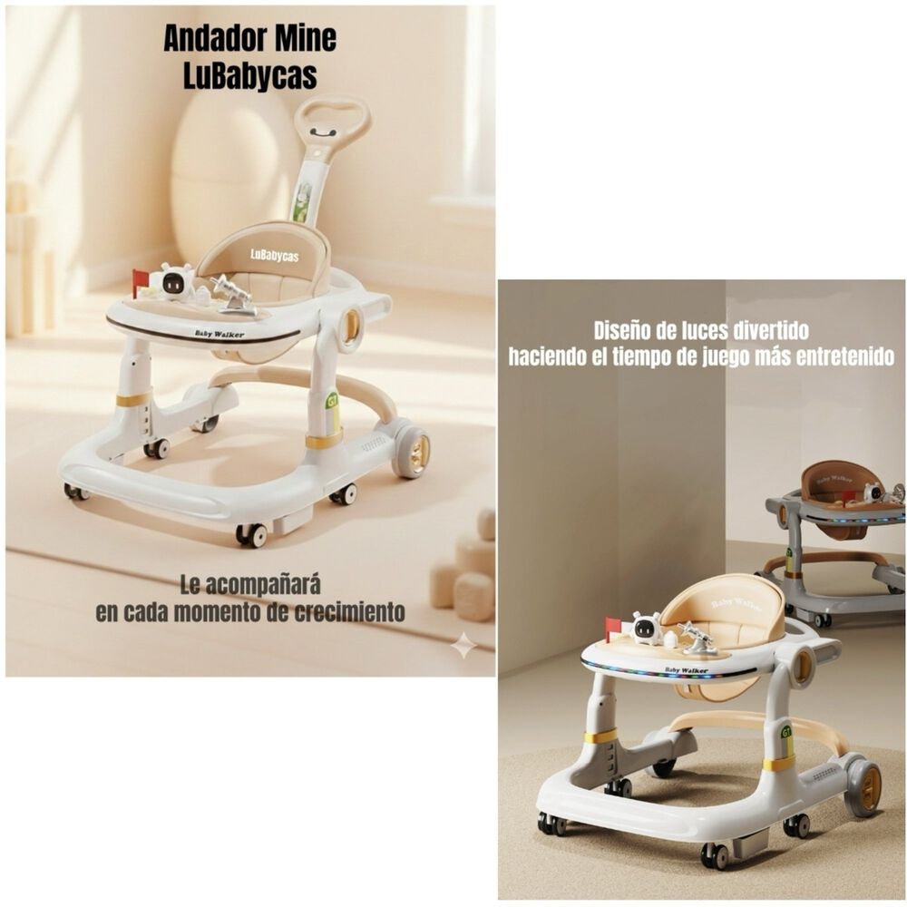 Andador Caminador Con Manilla Y Luces Mine Negro Lubabycas image number 2.0