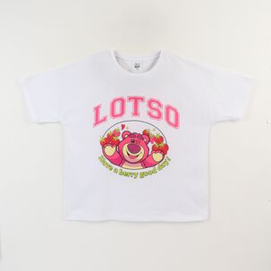 Polera Manga Corta Ni&ntilde;a Blanco Lotso Toy Story Disney