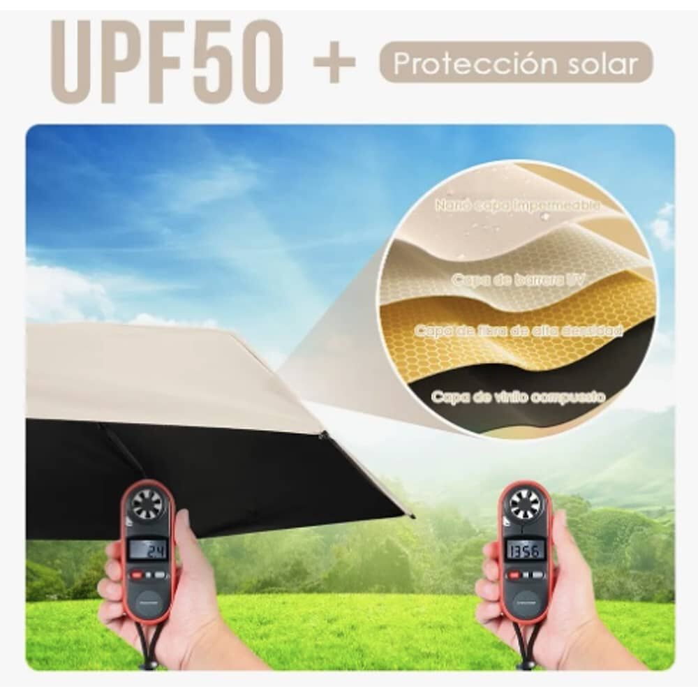 Mini Paragua Plegable Port&aacute;til Anti-uv Beige image number 1.0