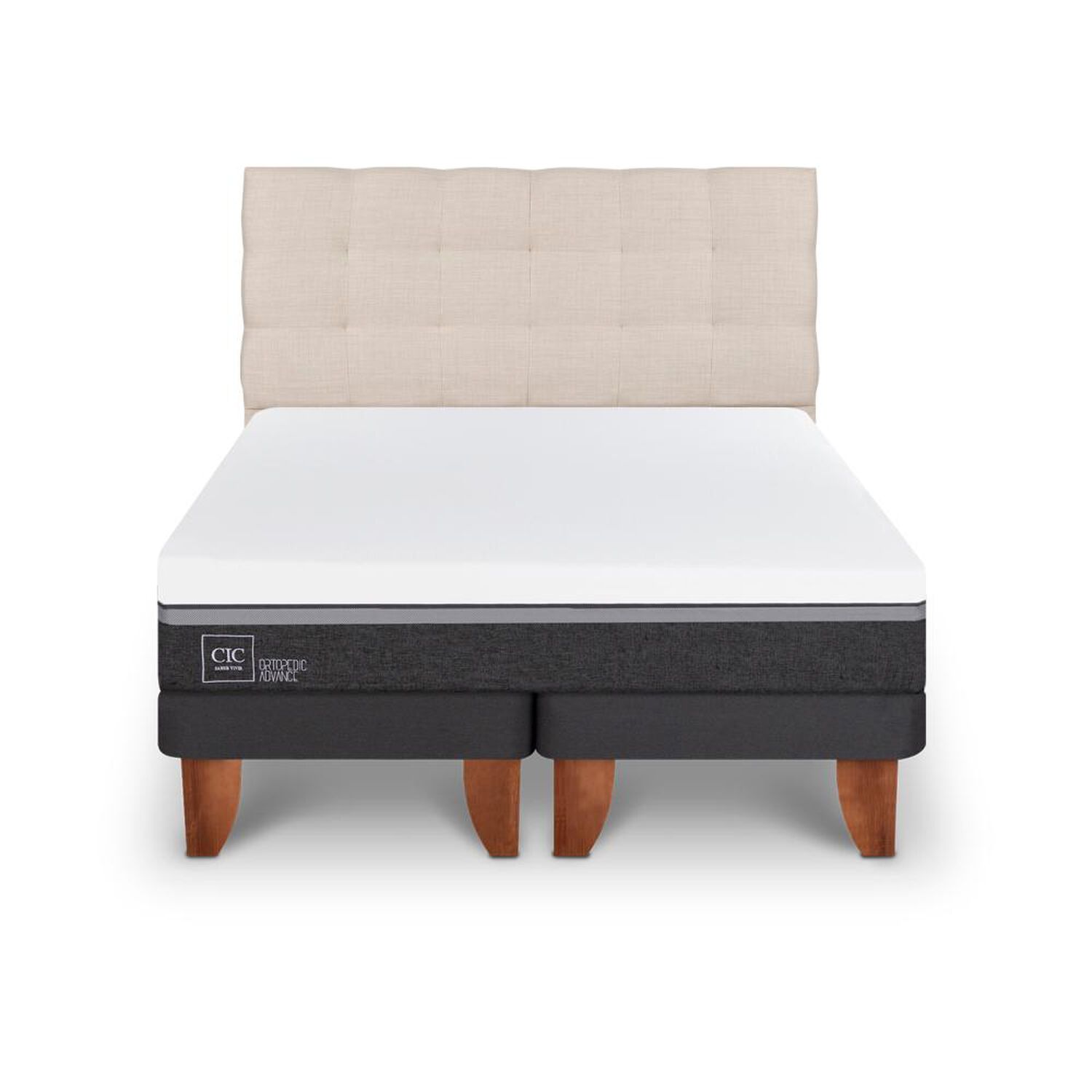 Cama Europea Cic Ortopedic Advance / 2 Plazas / Base Dividida + Respaldo image number 0.0