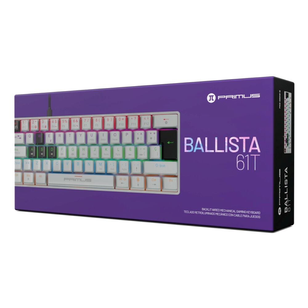 Teclado Primus Ballista61t Wired Retroiluminado Usb-c Blanco image number 0.0
