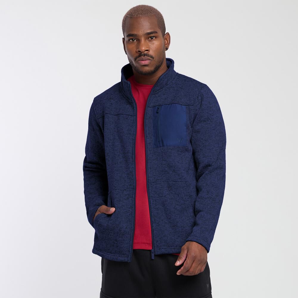 Polerón Deportivo Bloque Color Cuello Alto Hombre Wetland image number 0.0