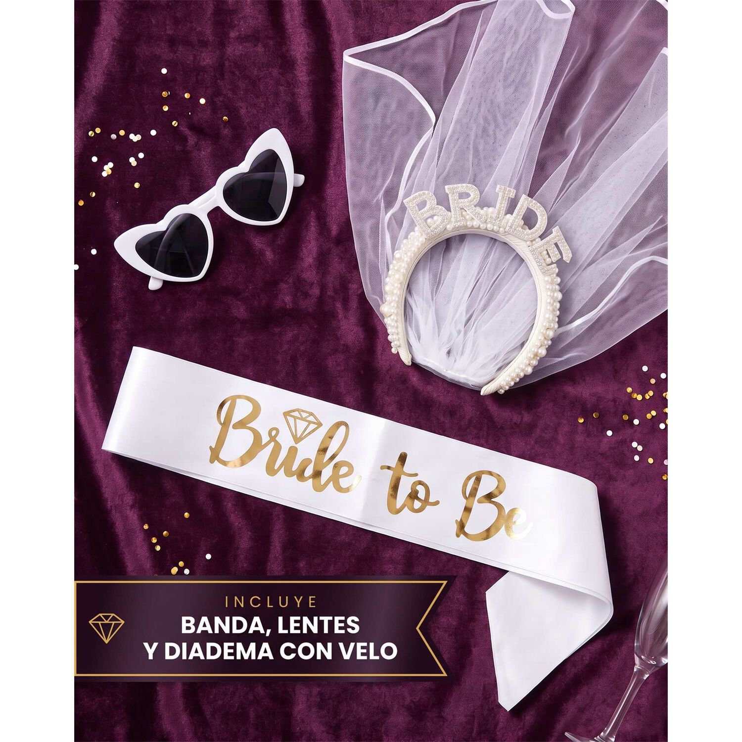 Kit Despedida Novia Bride To Be Velo Vanda image number 4.0