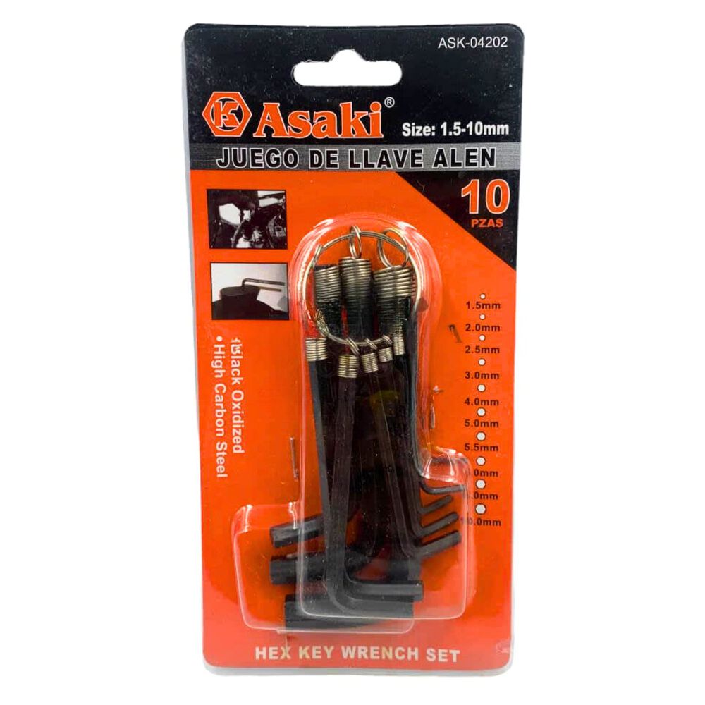 Set 10 Pzas De Llave Allen 10mm Herramientas Ferreteria image number 1.0