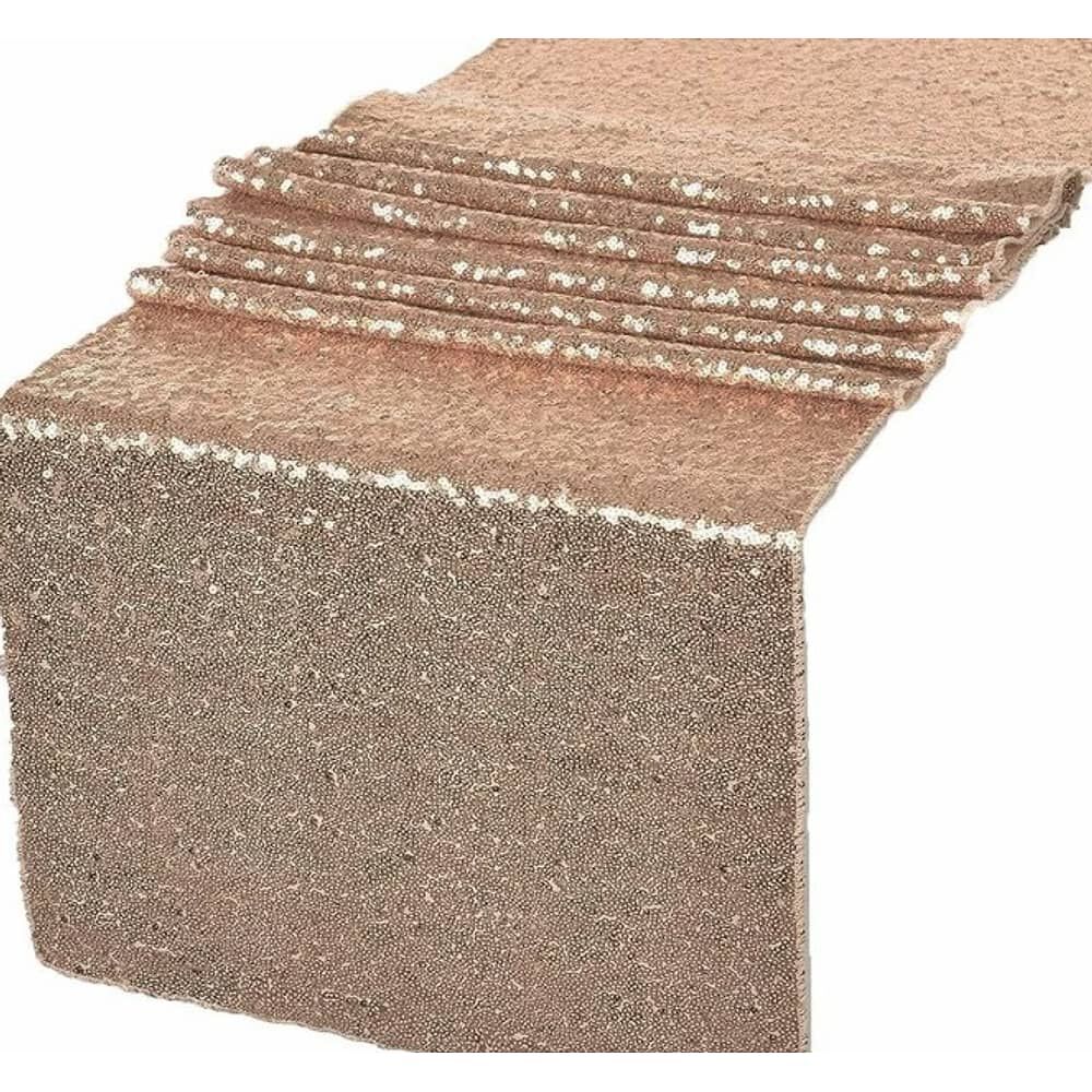 Mantel De Bandera De Mesa Cuadrada De Lentejuelas 275 &times; 30cm Oro Rosa image number 2.0