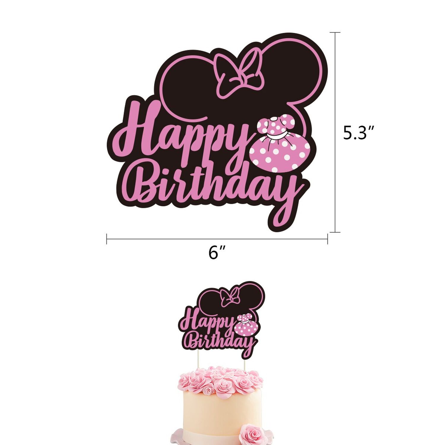 Pack Cumplea&ntilde;os Minnie Mouse Globos Toppers Cinta Y Mas image number 2.0
