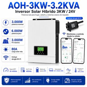 Inversor Solar Con Wifi H&iacute;brido 3000w Potencia M&aacute;xima 6000w