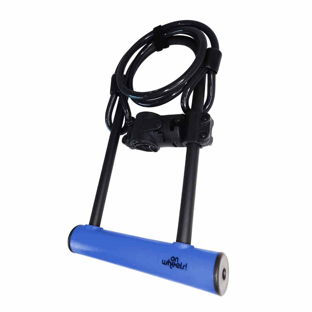Candado U-lock Onwheels Largo Con Piola Y Soporte - Azul image number 2.0