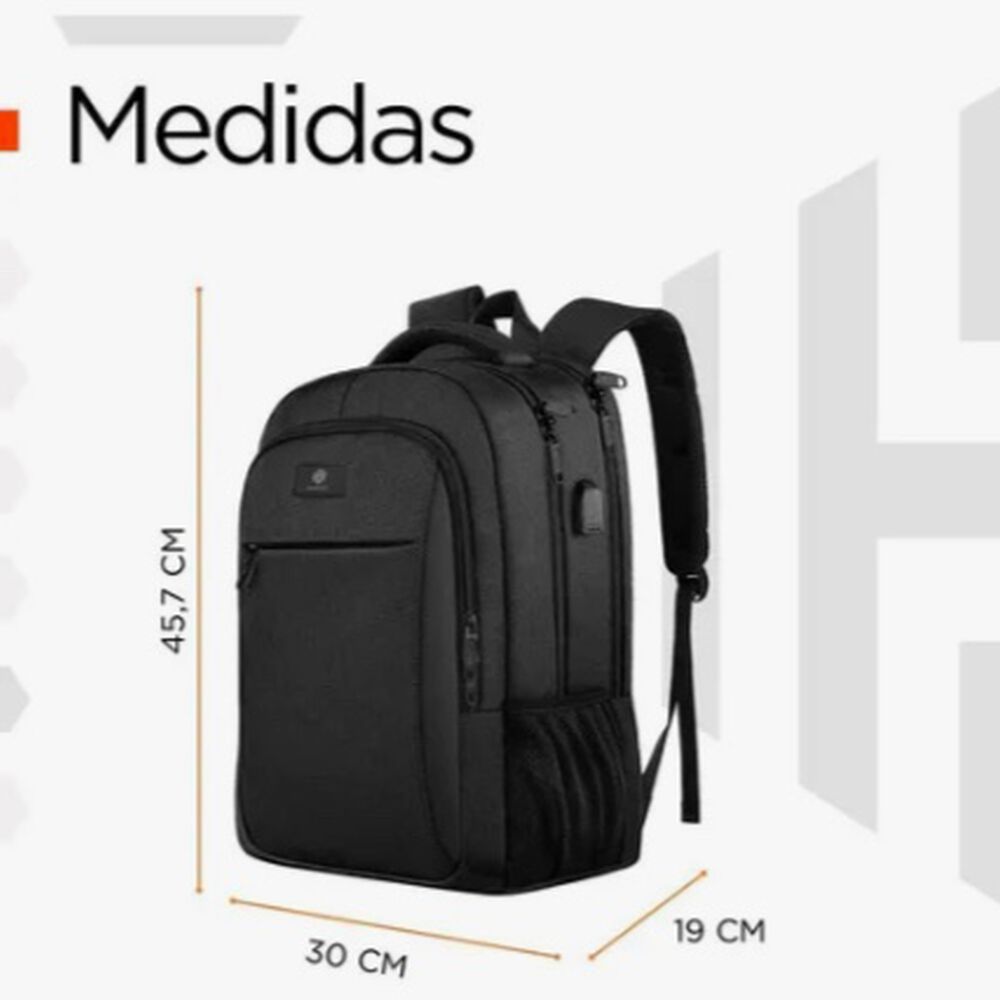 Mochila Notebook Antirrobo Negra image number 4.0