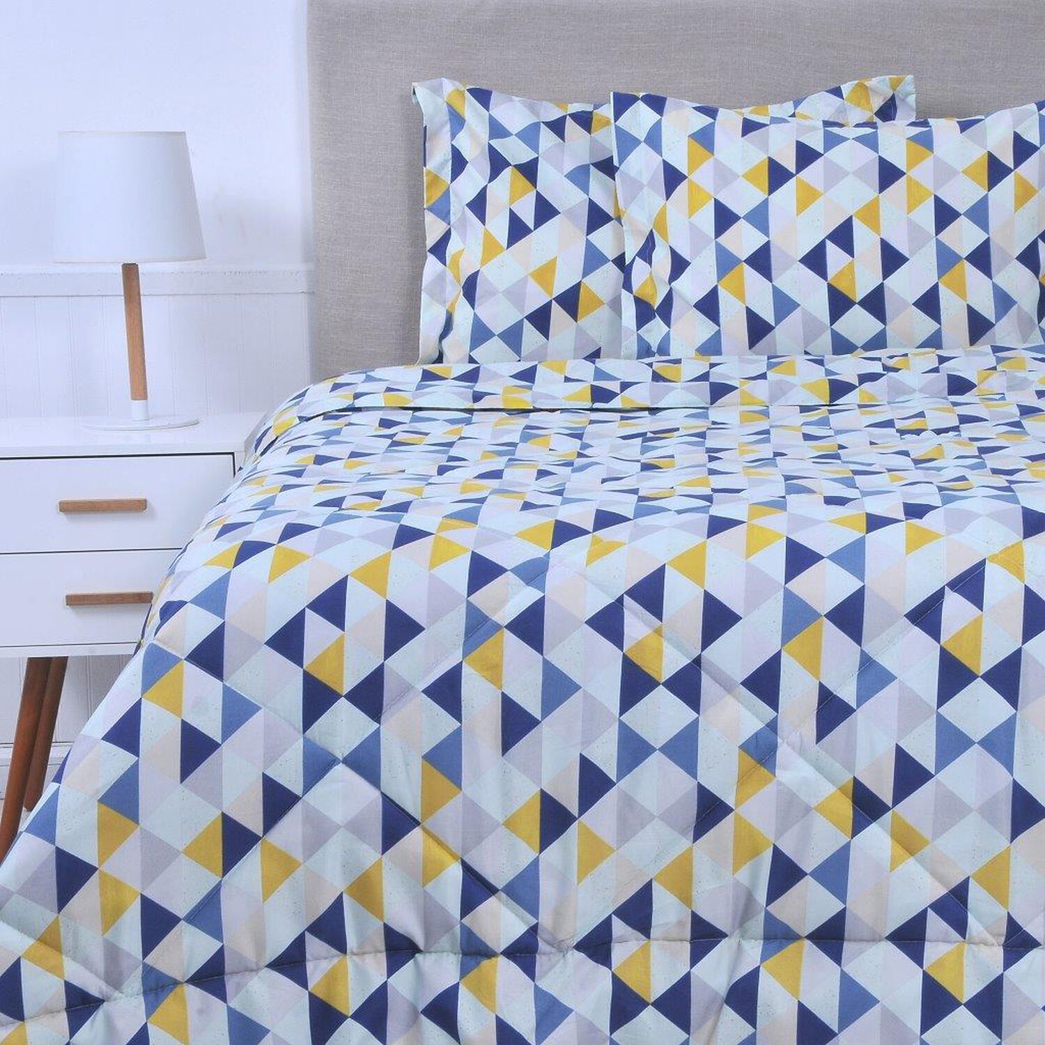 Plumon Estampado 2 Plazas Triangulos image number 0.0