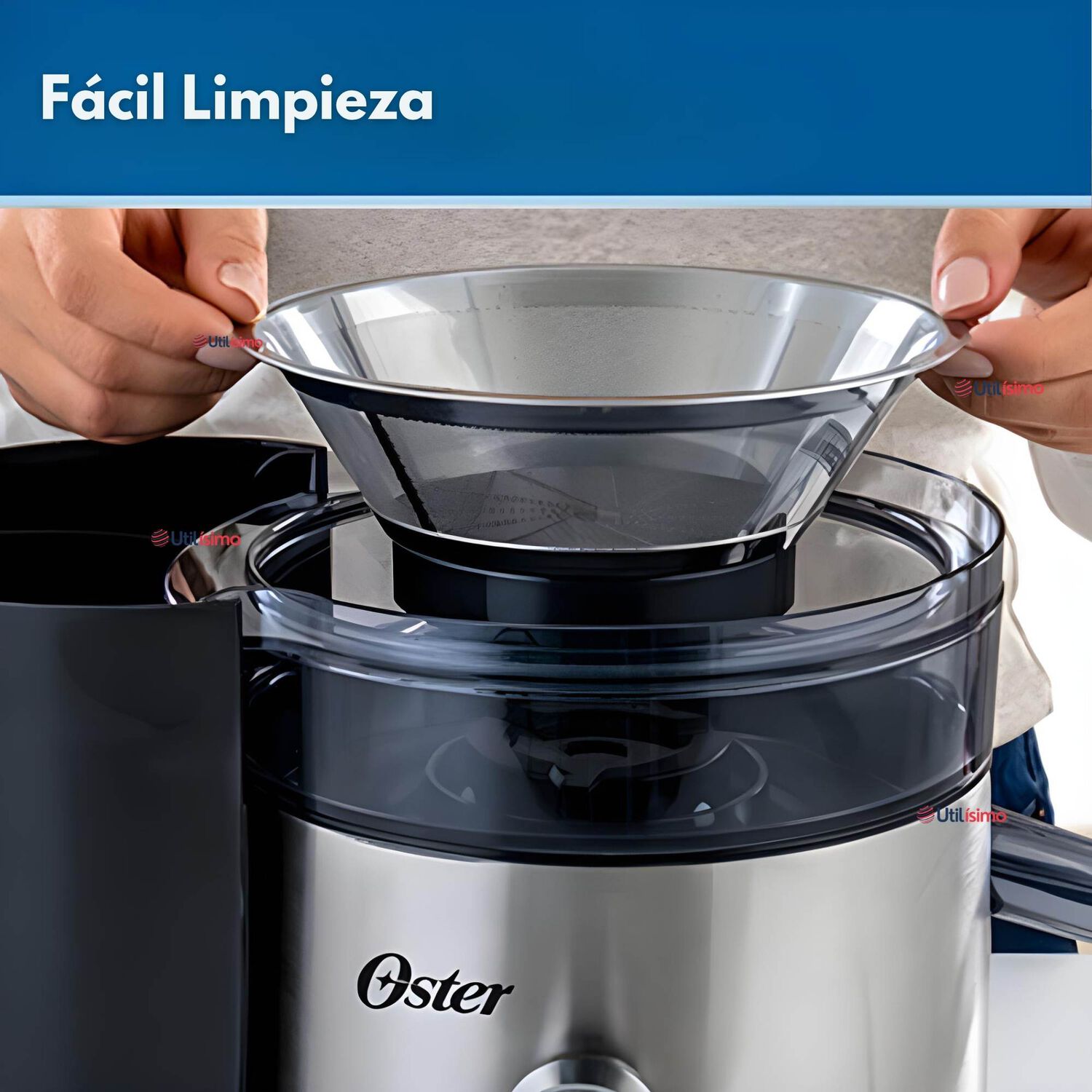 Oster Extractor De Jugos, Con 2 Velocidades + Pulso, Y F&aacute;cil De Limpiar, Negro Y Plateado, Fpstje320s image number 8.0