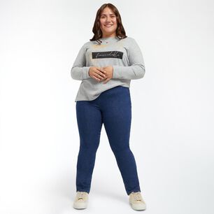 Jegging Talla Grande Tiro Medio Skinny Sin Cierre Mujer Sexy Large