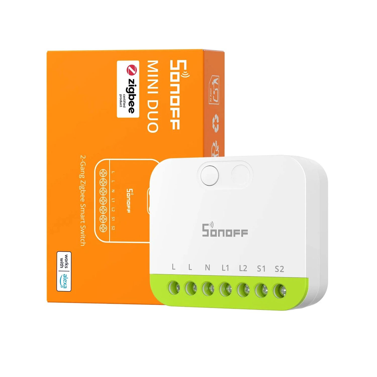 Interruptor Zigbee Sonoff Mini Duo De 2 Canales Con Neutro image number 1.0