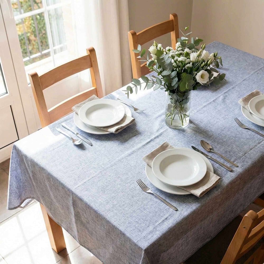 Mantel De Algod&oacute;n Edgar Azul 157x227 Cm image number 4.0