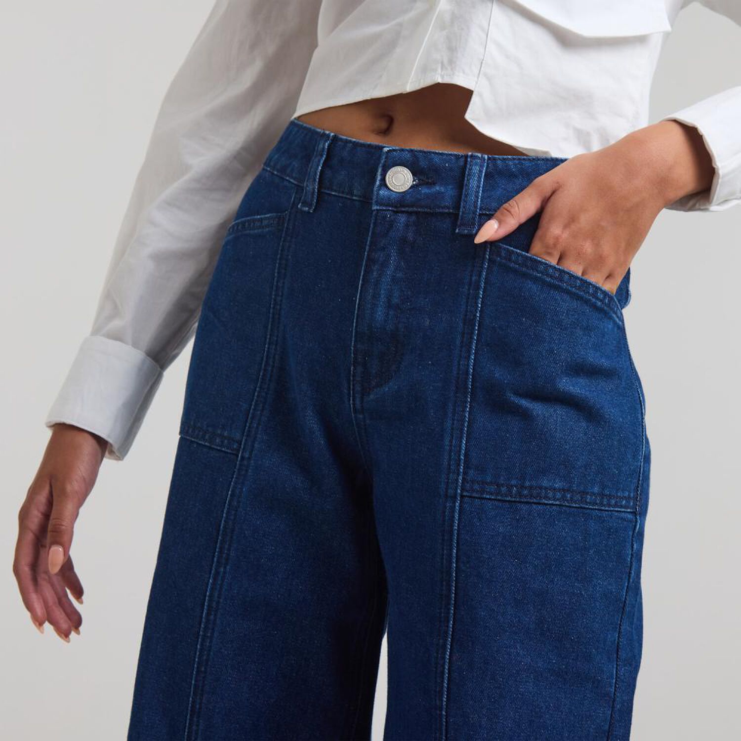 Jeans Tiro Medio Palazzo Mujer Freedom image number 4.0