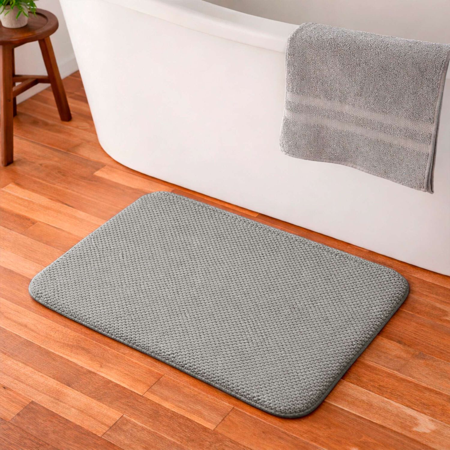 Alfombra De Ba&ntilde;o Nautica Home Popcorn 40x60cm Gris Claro image number 0.0