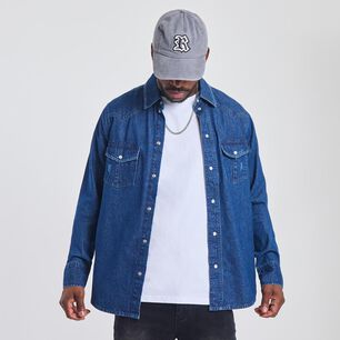 Camisa Lisa Slim Manga Larga Cuello Camisero Hombre Rolly Go