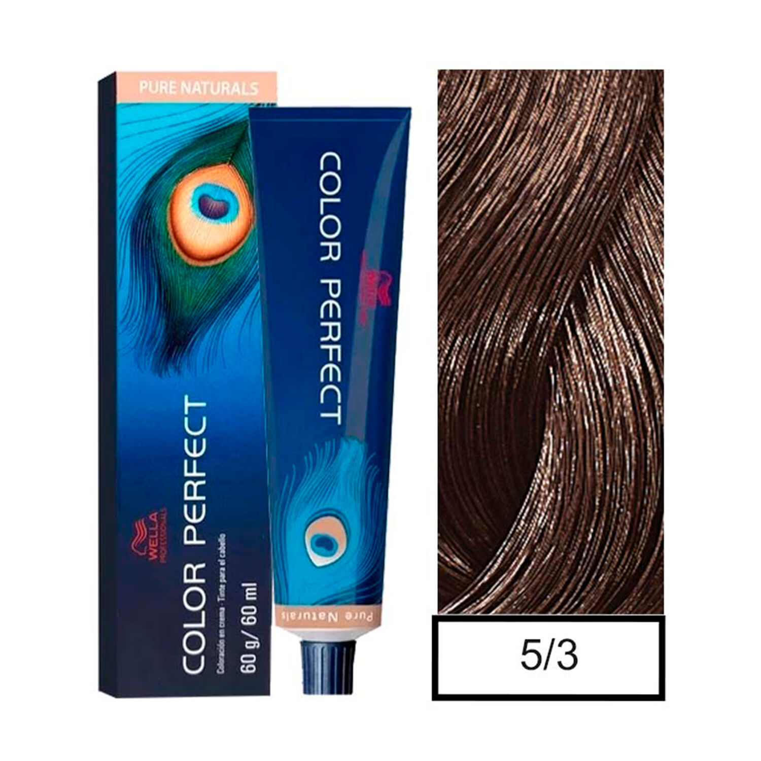 Wella - Tintura Permanente Color Perfect 5/3 Casta&ntilde;o Claro Dorado 60gr + Oxidante 20vol 60ml image number 0.0