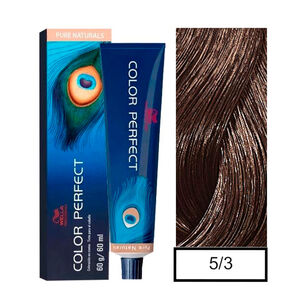Wella - Tintura Permanente Color Perfect 5/3 Casta&ntilde;o Claro Dorado 60gr + Oxidante 20vol 60ml
