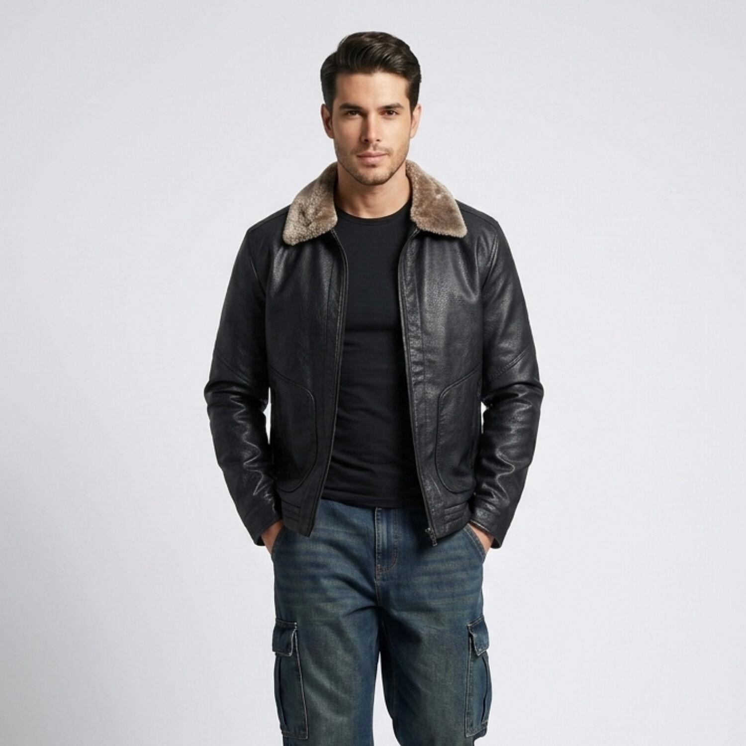 Chaqueta Ecocuero Soft Estonia Hombre image number 0.0