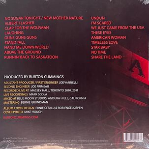 Burton Cummings - Massey Hall: Live In Toronto (2lp) (red Vinyl) | Vinilo