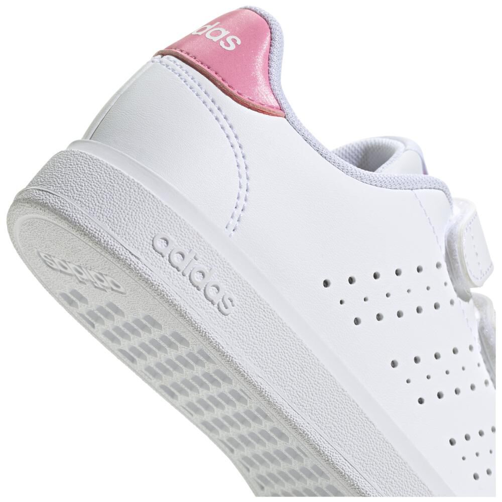 Zapatilla Infantil Niña Adidas Advantage Base 2.0 Blanco/rosado image number 7.0