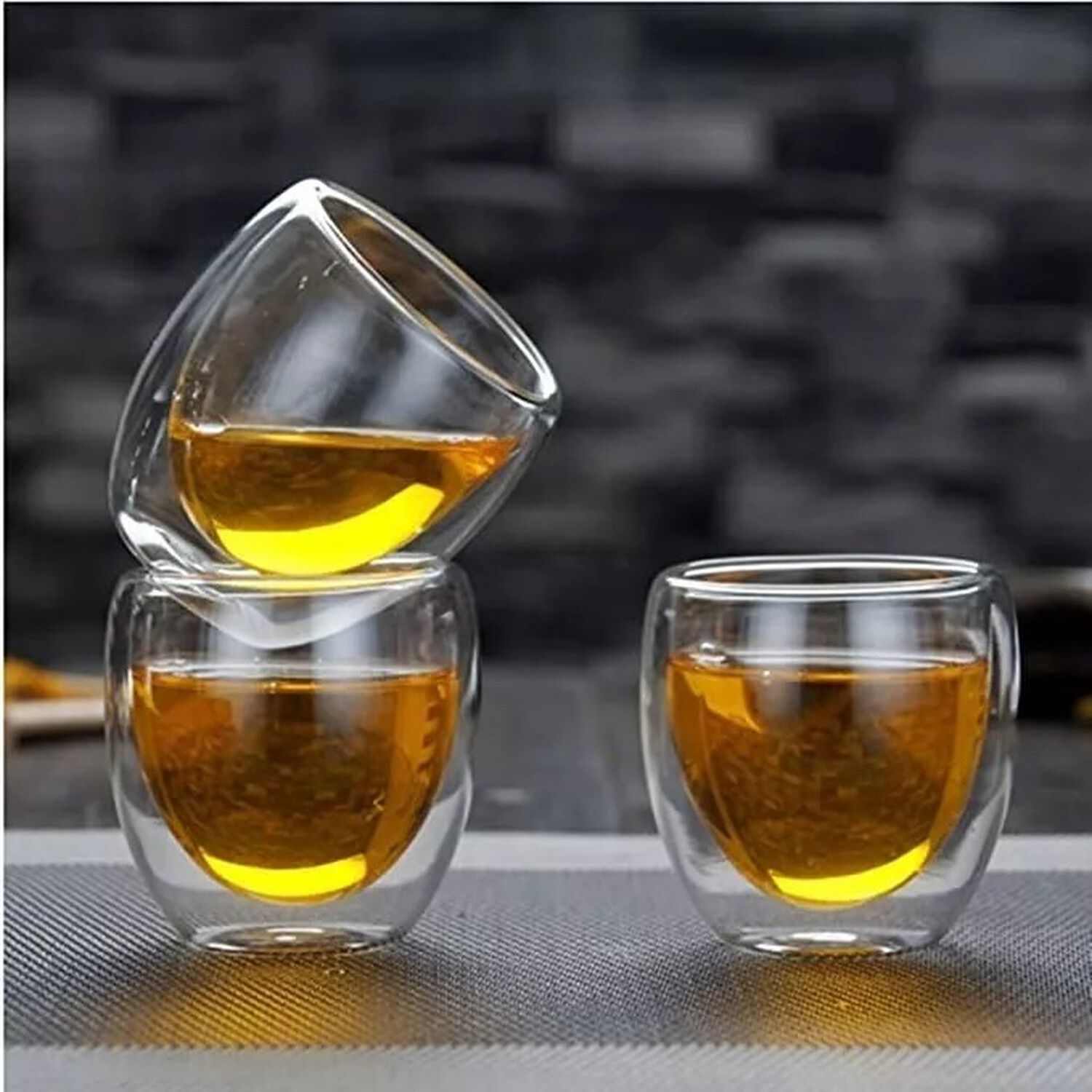 Set 4 Tazas Espresso Doble Pared Vidrio 250ml Cukin Transparente image number 3.0
