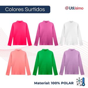 Camiseta Polera Polar Cuello Alto Niña Primera Capa