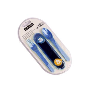 Set De Cubiertos + Estuche Azul