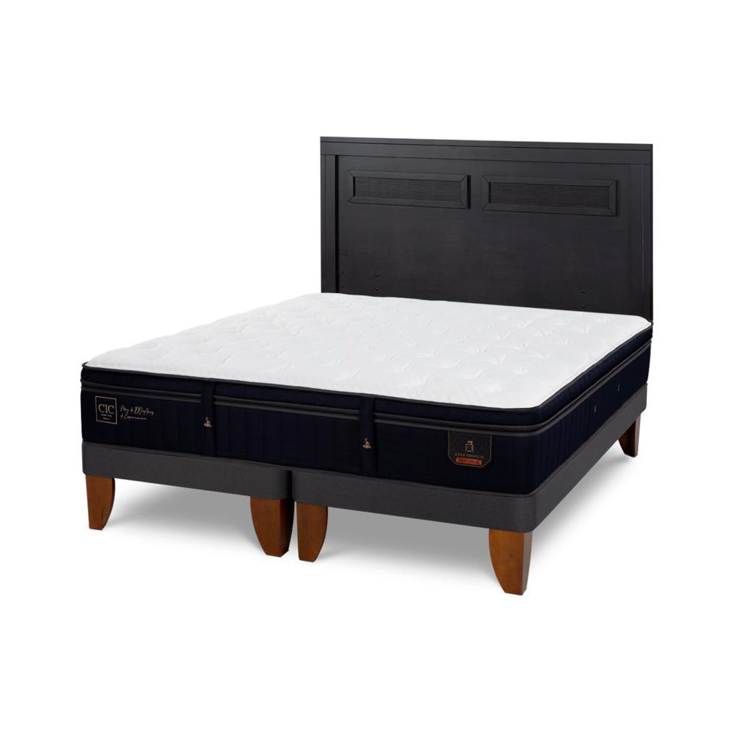 Cama Europea Cic Linea Premium / King / Base Dividida + Respaldo image number 3.0