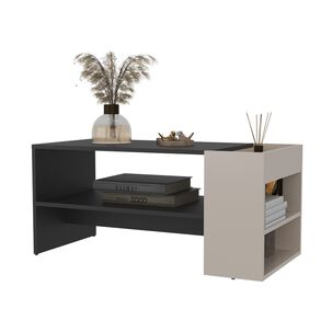 Mesa Centro 42x91x45 Cm Beige Y Negro